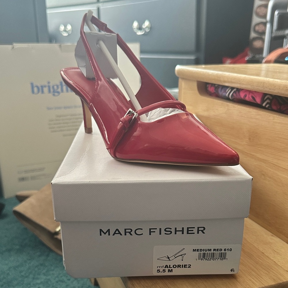 Marc Fisher Bold Red Slingback Heels